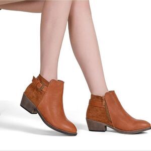 NWT Jeossy Faux Leather/Microsuede Booties Boots 8.5